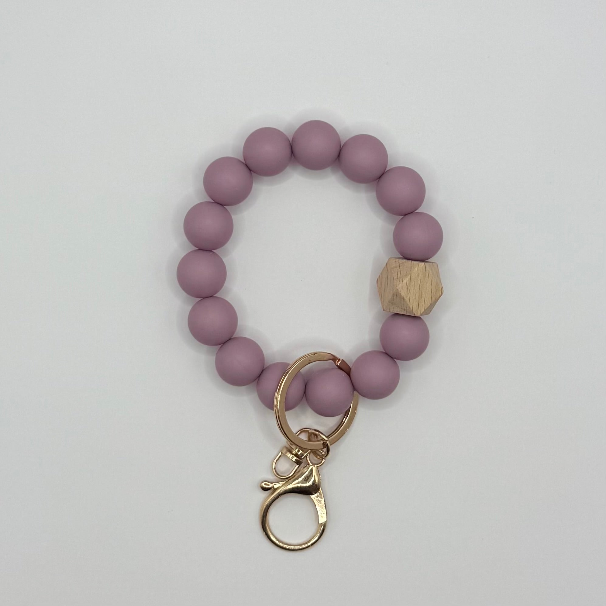 Solid Silicone Beaded Keychain Bracelet