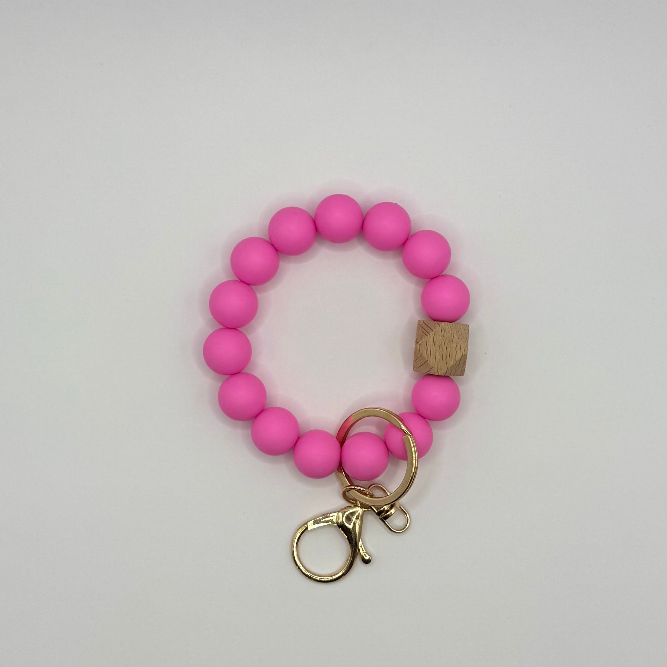 Solid Silicone Beaded Keychain Bracelet