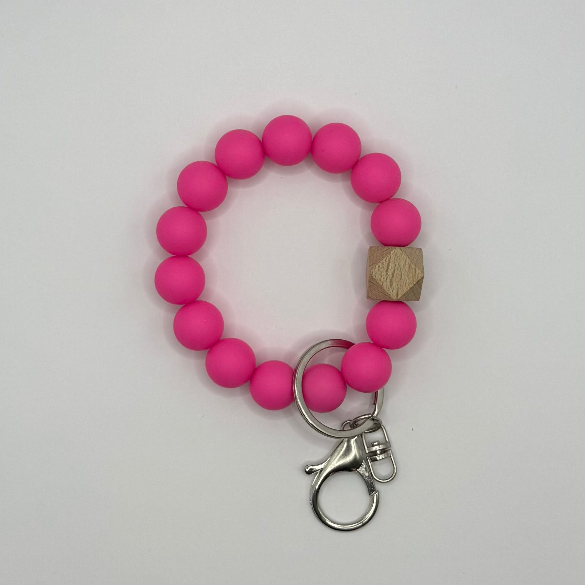 Solid Silicone Beaded Keychain Bracelet