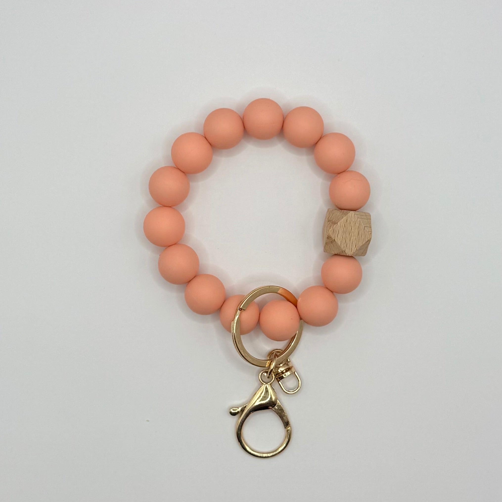 Solid Silicone Beaded Keychain Bracelet