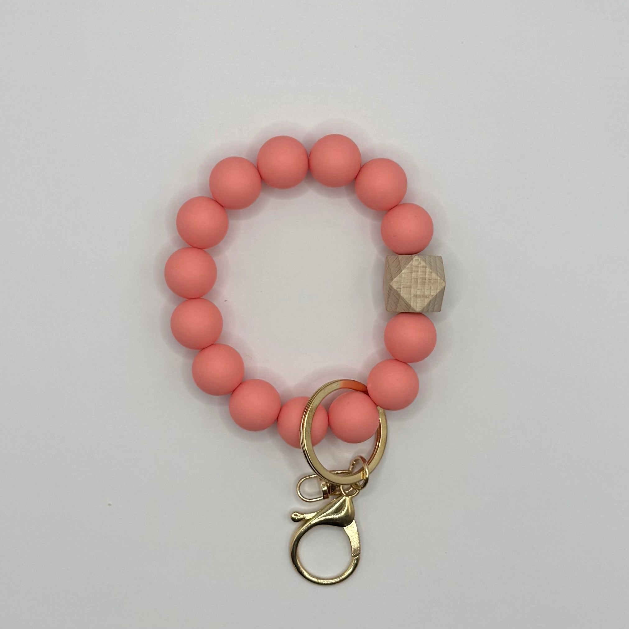 Solid Silicone Beaded Keychain Bracelet