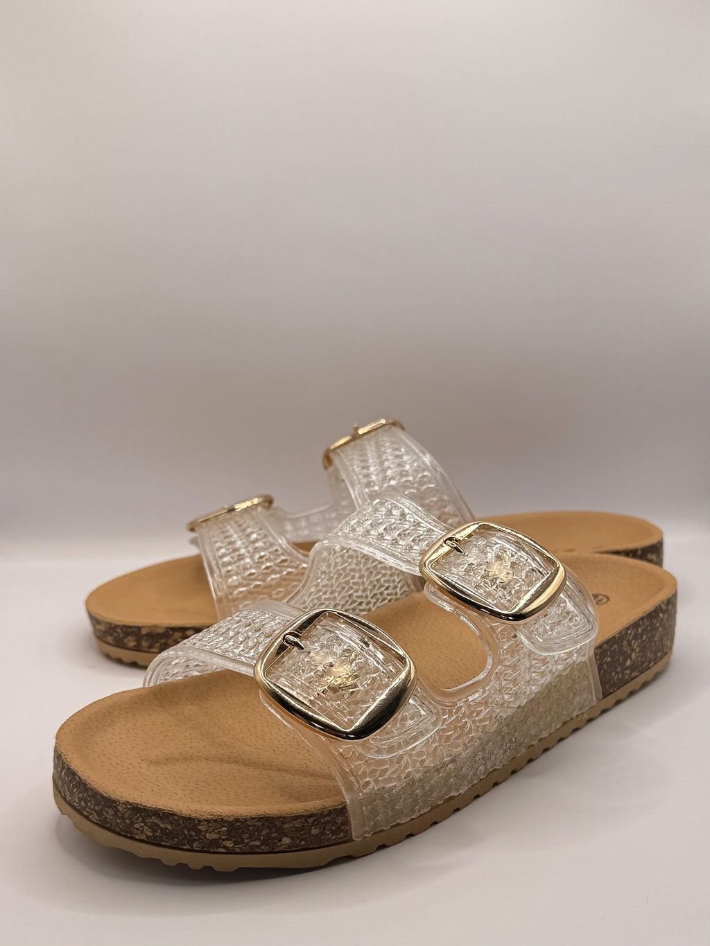 Jelly Slide Sandals, Clear