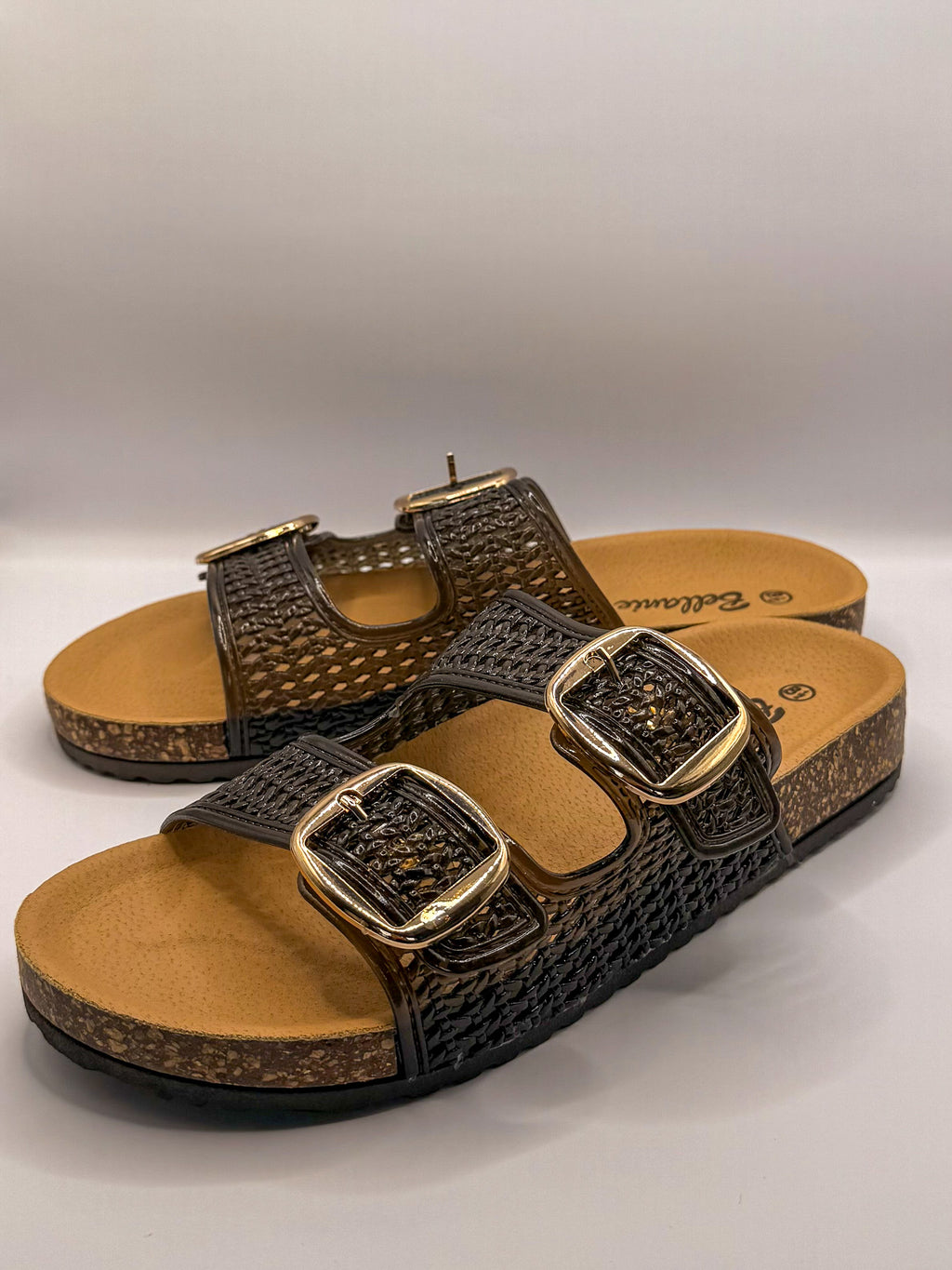 Jelly Slide Sandals, Black