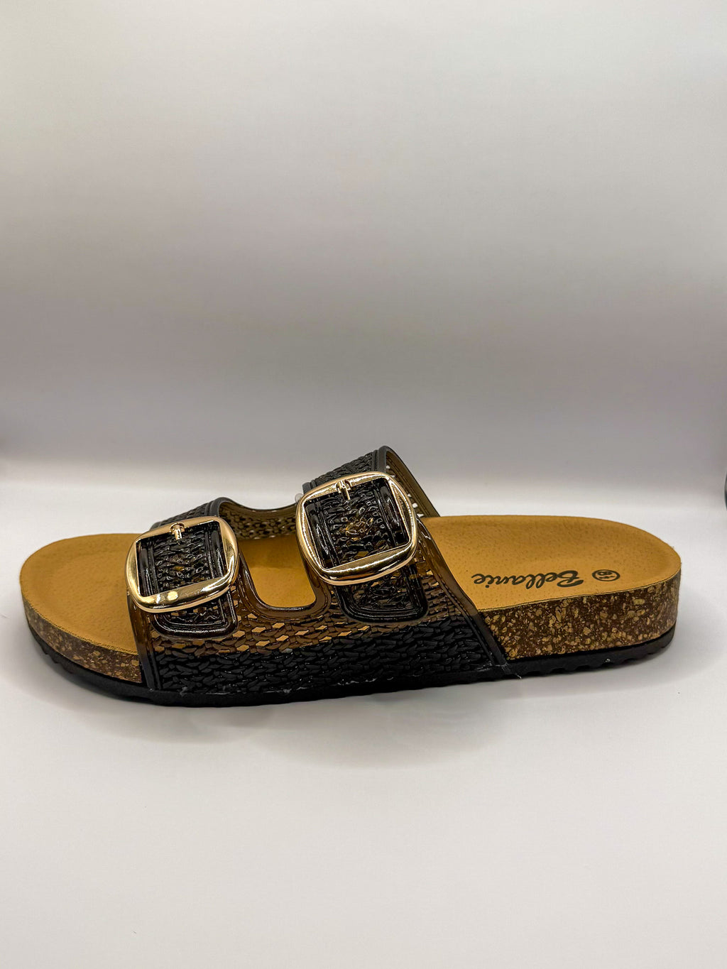 Jelly Slide Sandals, Black