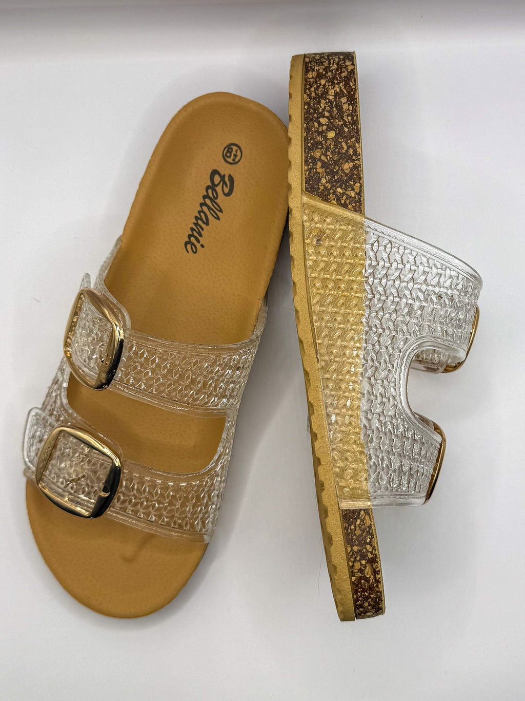 Jelly Slide Sandals, Clear