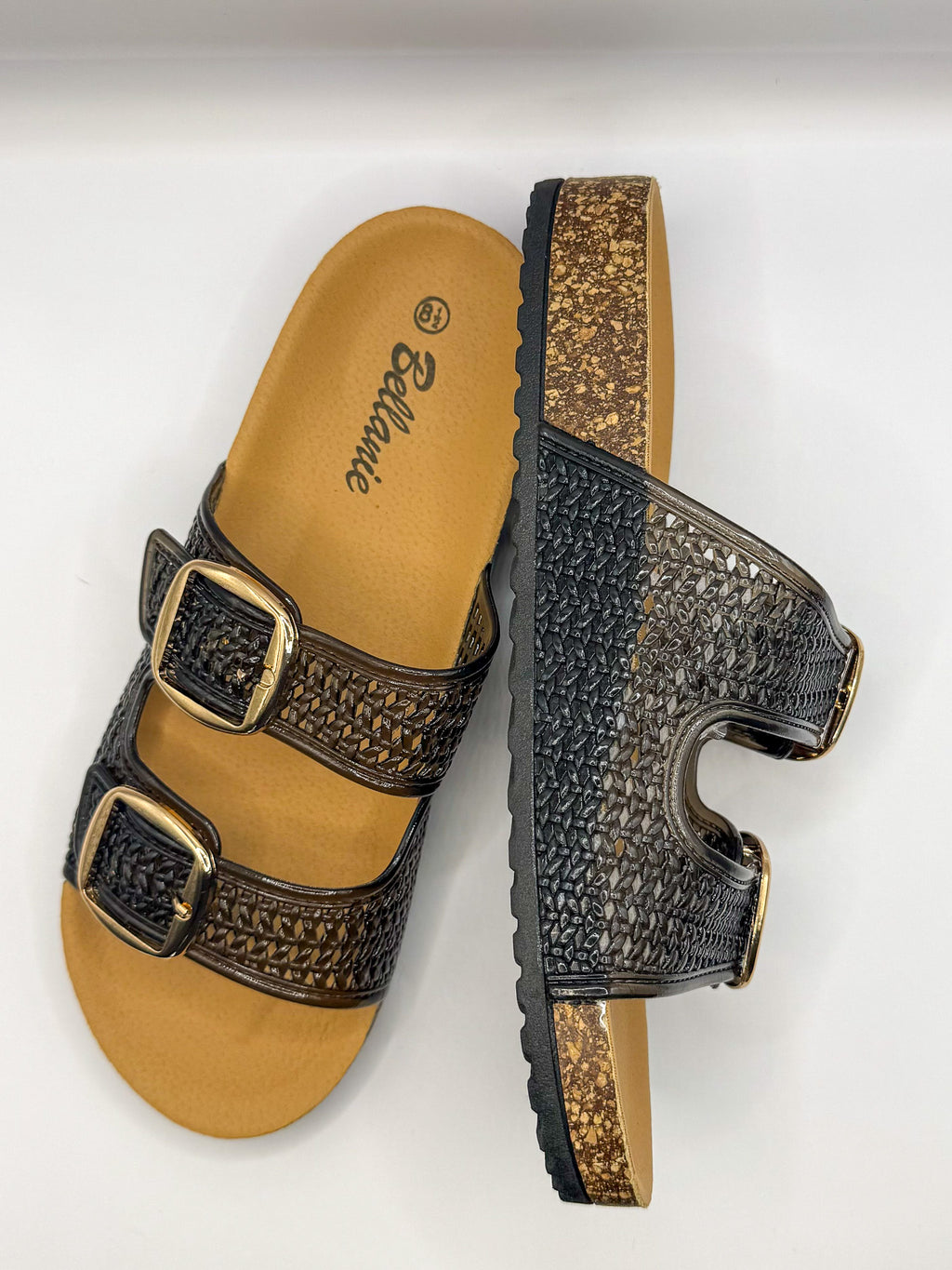 Jelly Slide Sandals, Black
