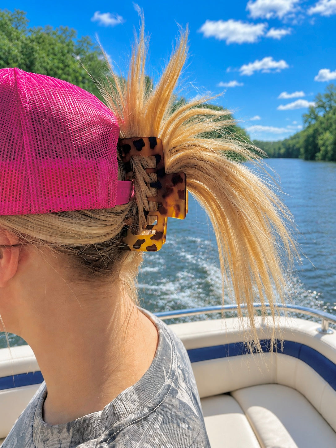 Trucker Hat Hair Claw Clip