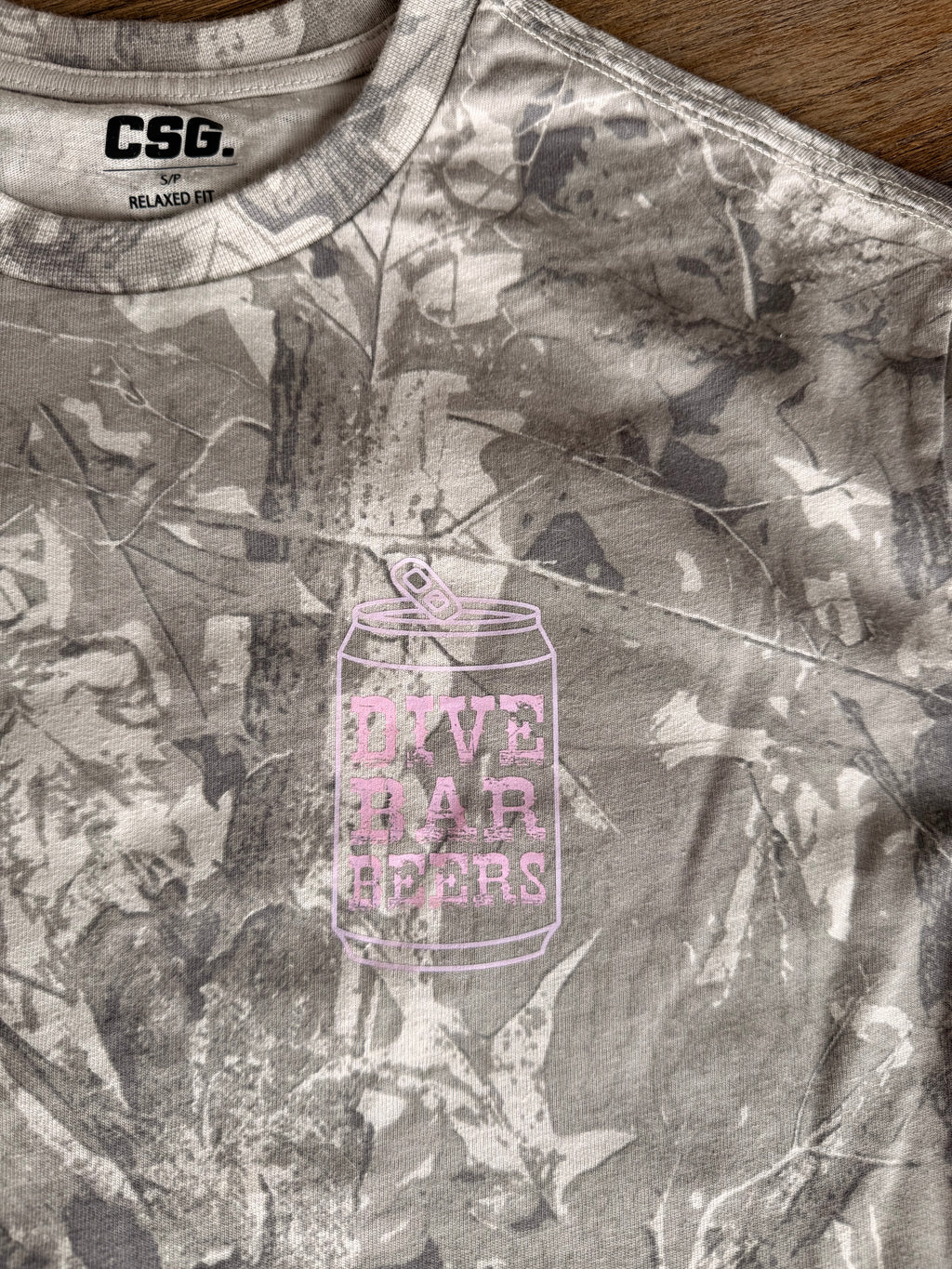 My Love Language is Dive Bar Beers Camo Oversized Tee