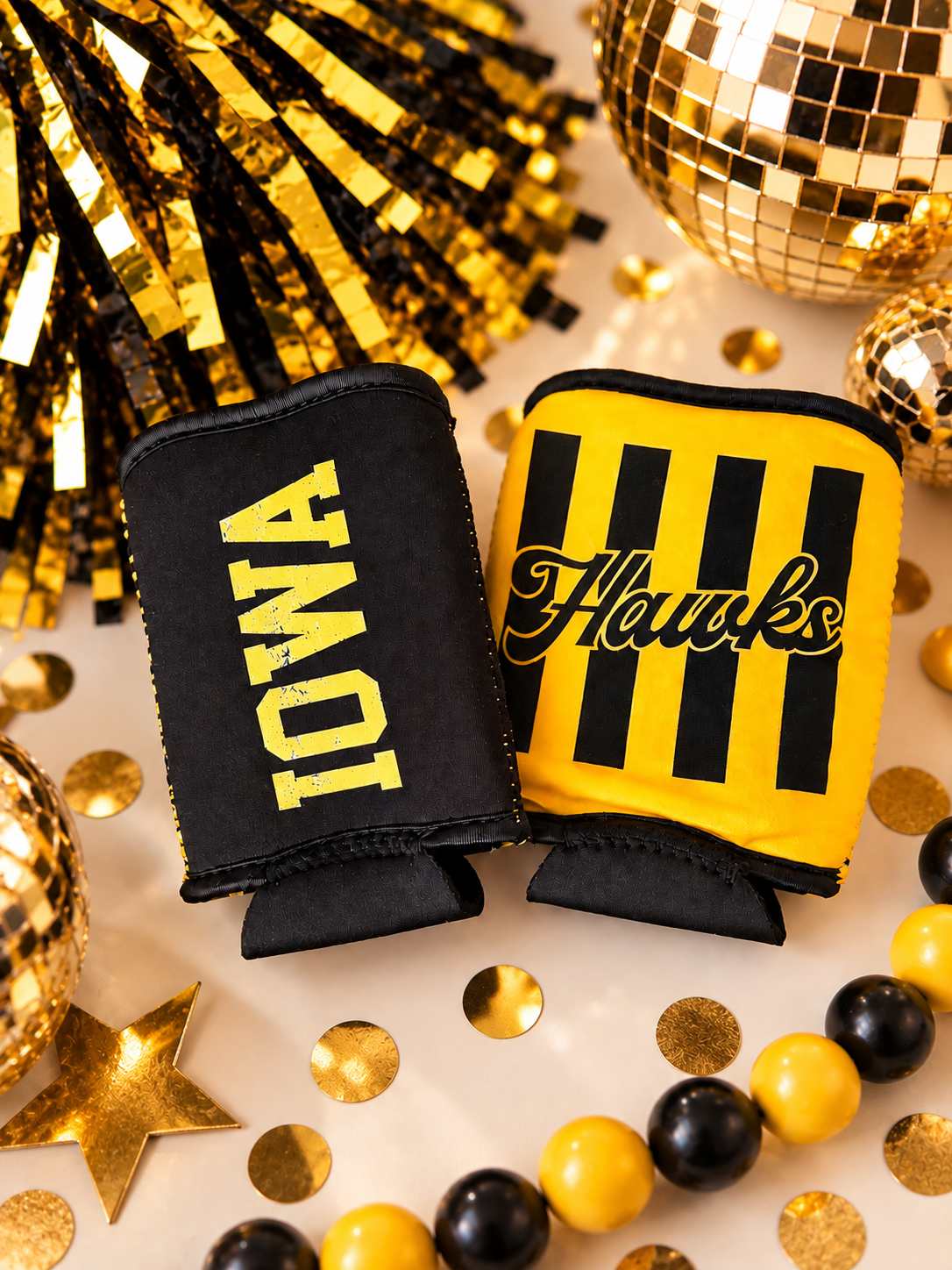 Iowa Hawkeyes Reversible Universal 2-in-1 Regular AND Slim Can Soft Koozie