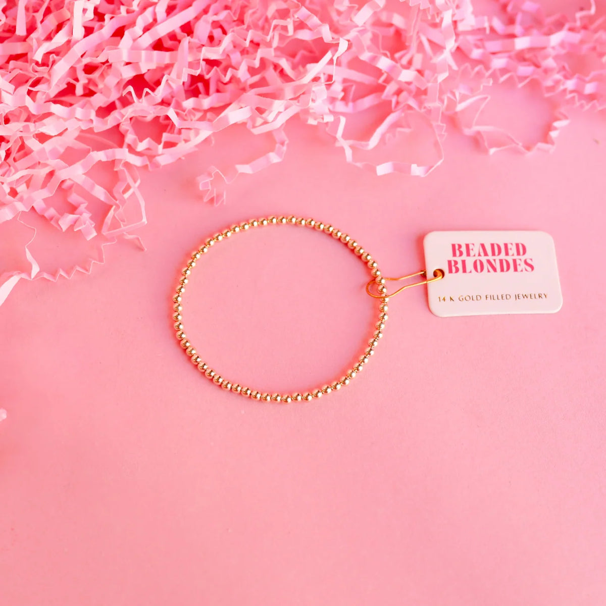 June + Olive + 3mm Stack Gold Bracelets (Stack of 3)