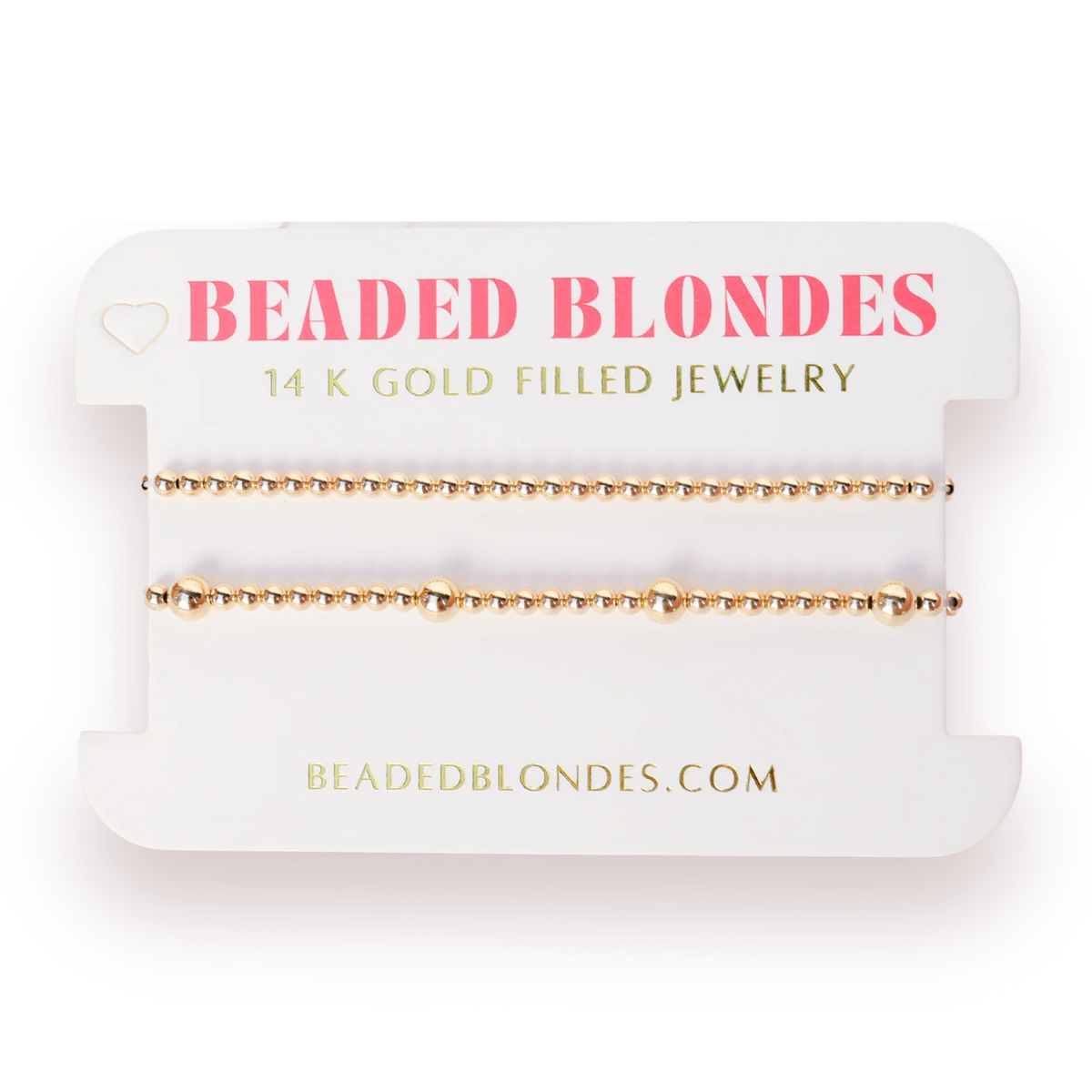 Olive + 3mm Stack Gold Bracelets (Stack of 2)