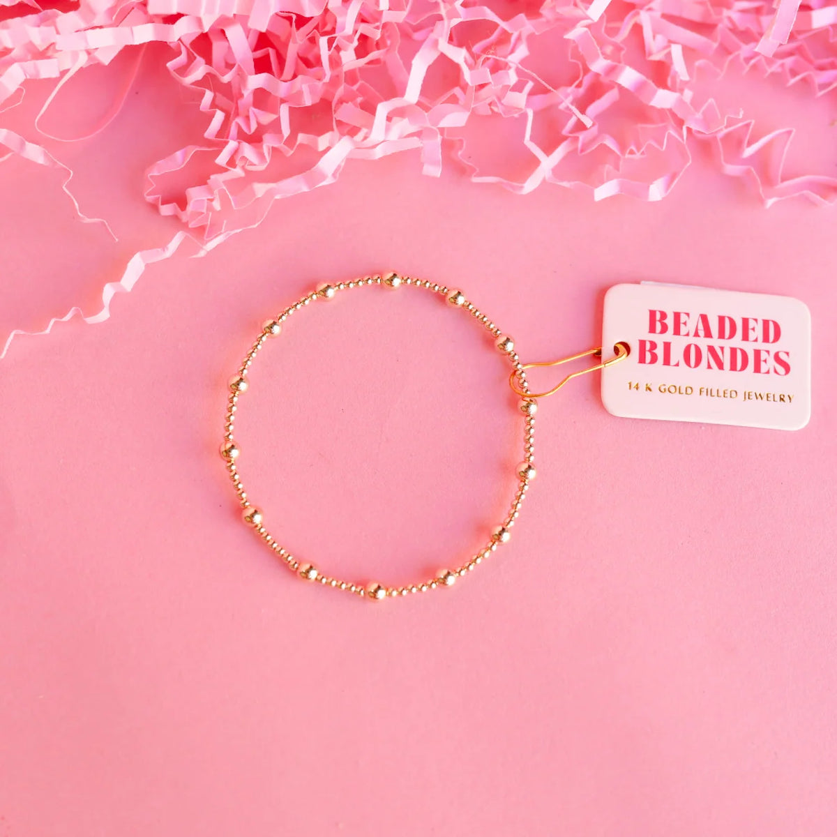 June + Olive + 3mm Stack Gold Bracelets (Stack of 3)