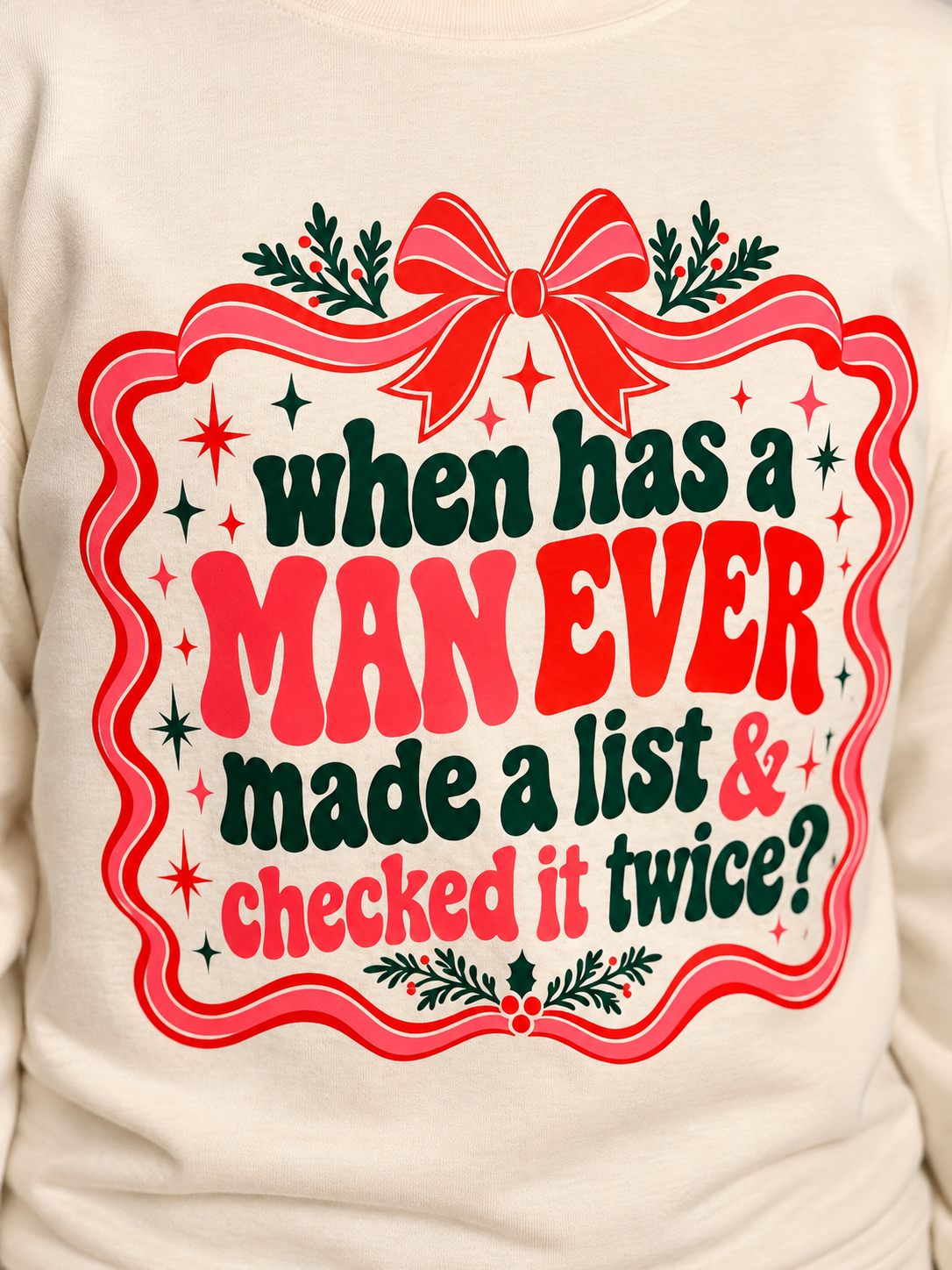 Check a List Twice Long Sleeve Santa Tee