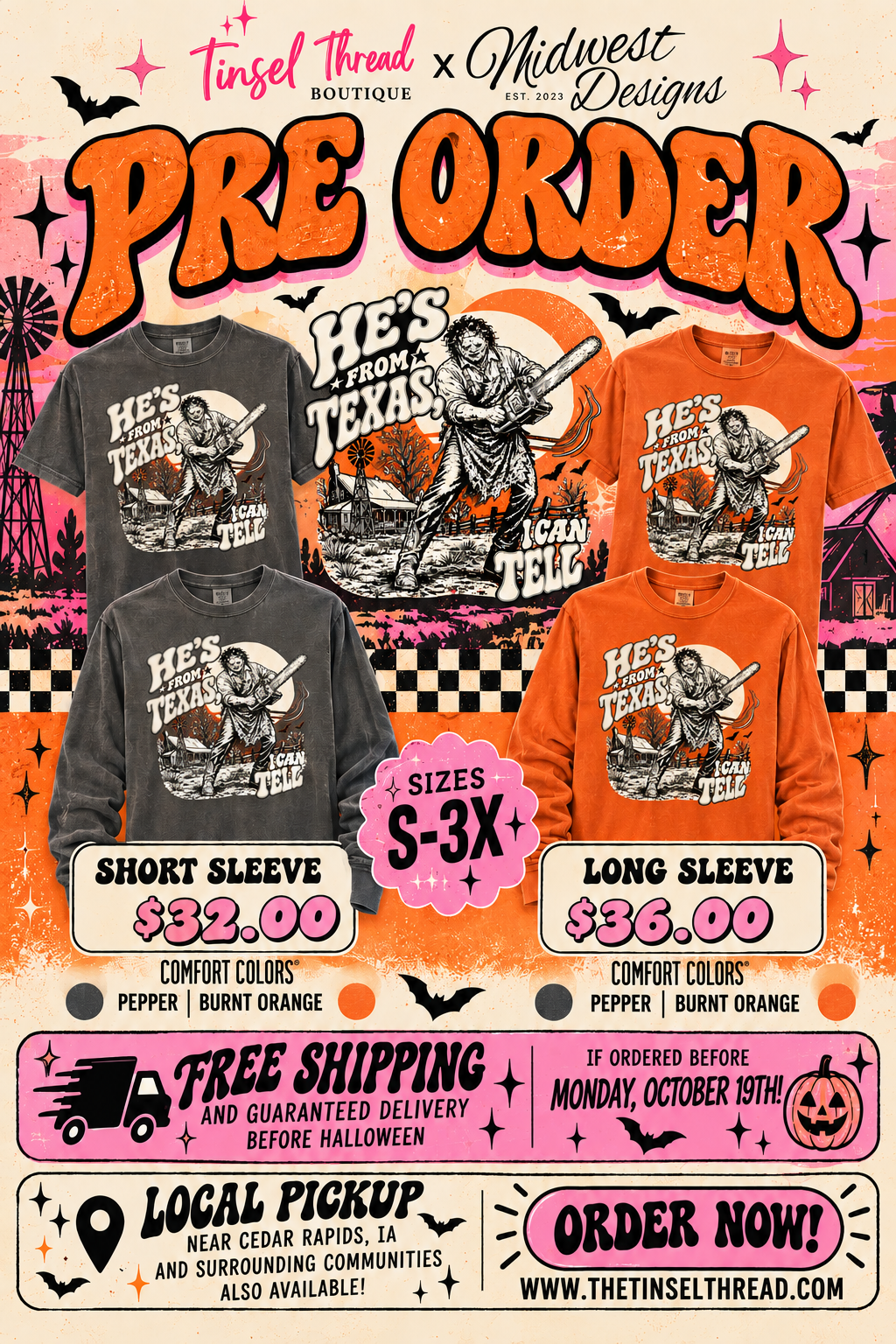 PRE-ORDER He's From Texas I Can Tell Graphic Shirt, Multiple Options