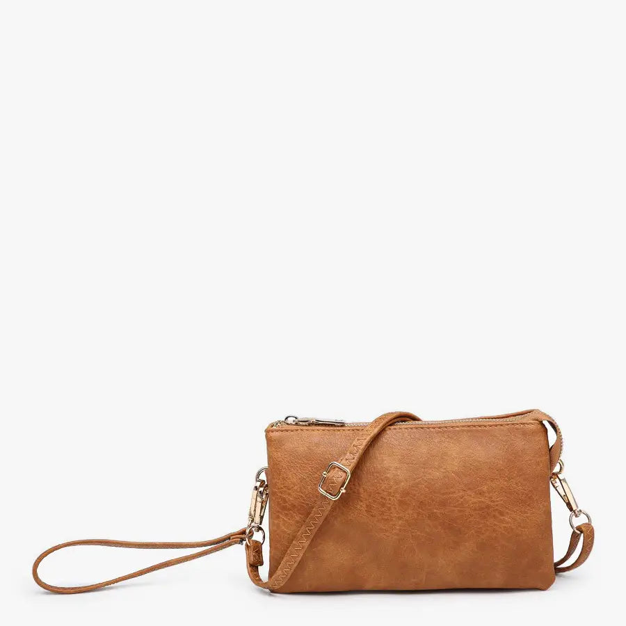 3 Compartment Crossbody Wristlet, Multiple Colors