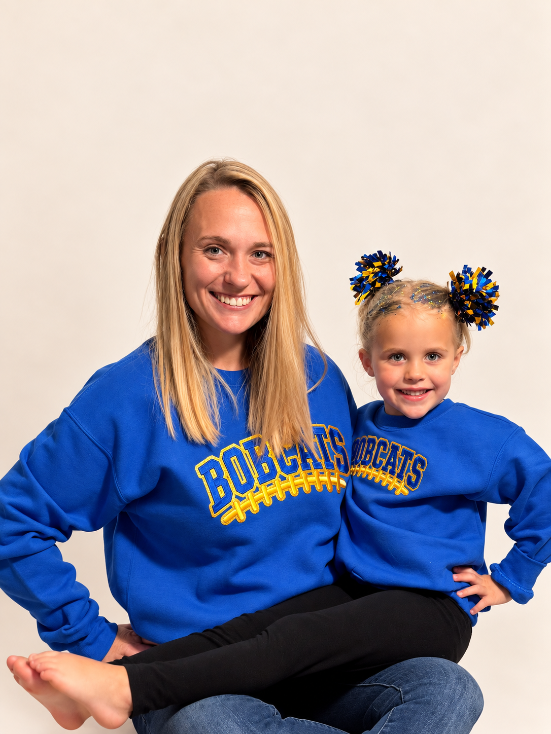 Adult- Benton Bobcats Glitter Patch Crewneck, Multiple Colors