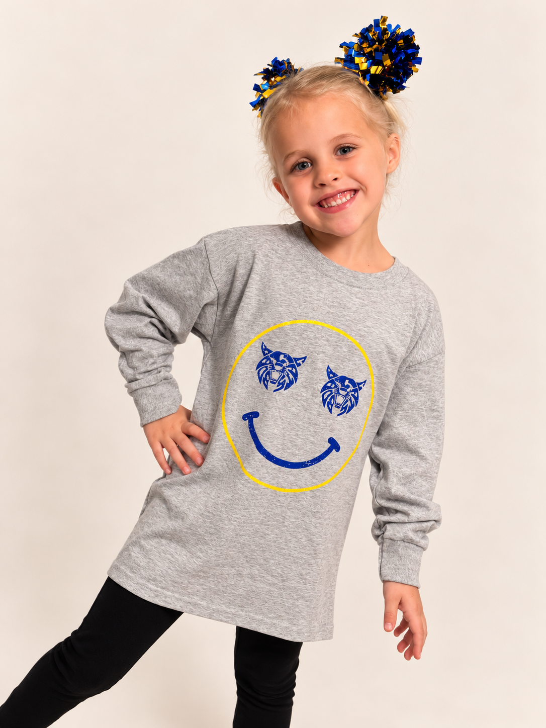 Benton Bobcats Smiley, Youth- Long Sleeve & Hoodie