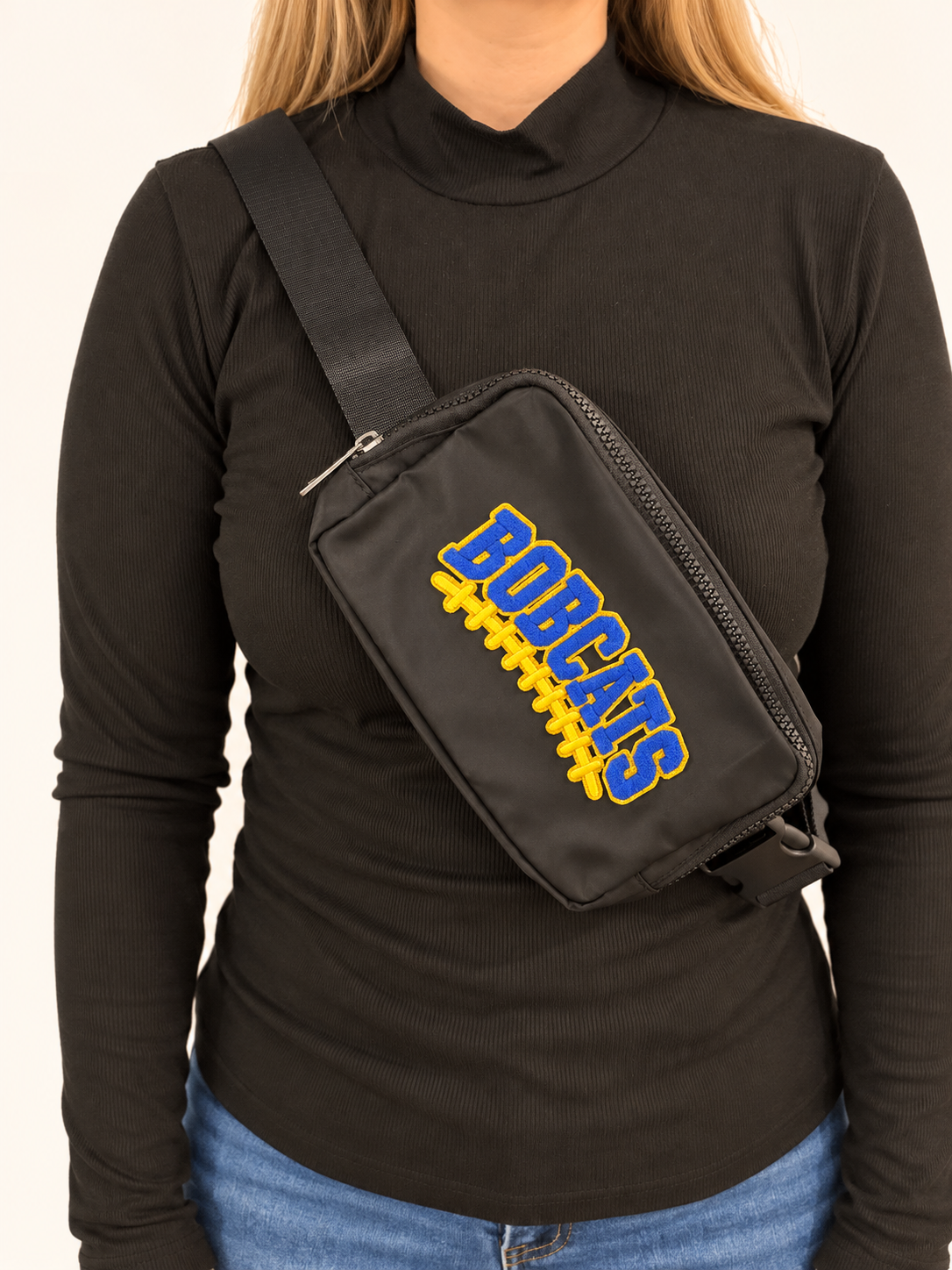 Benton Bobcats Glitter Patch Belt Bag, Multiple Colors