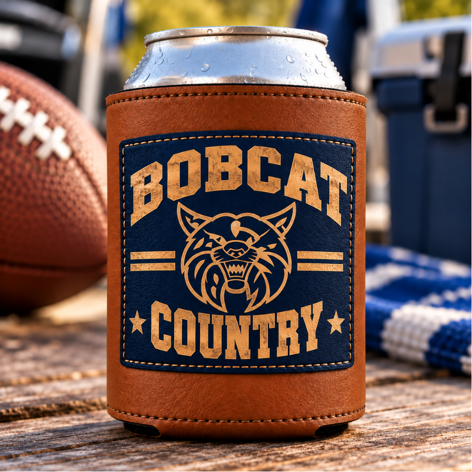 Benton Bobcats Leatherette Regular Can Koozie
