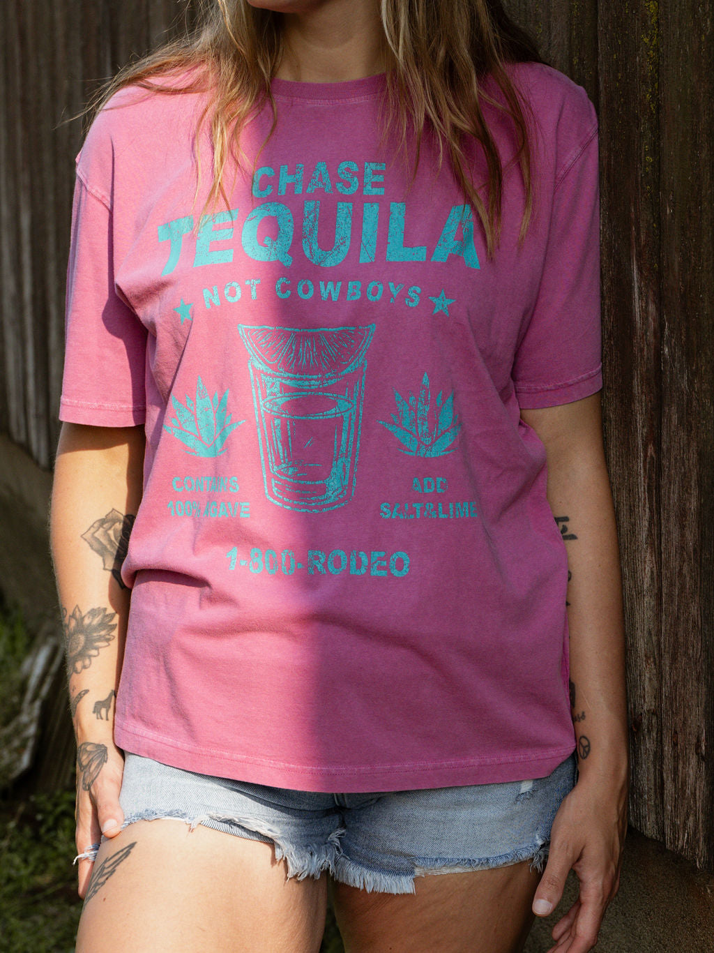 Chase Tequila Not Cowboys Oversized Tee
