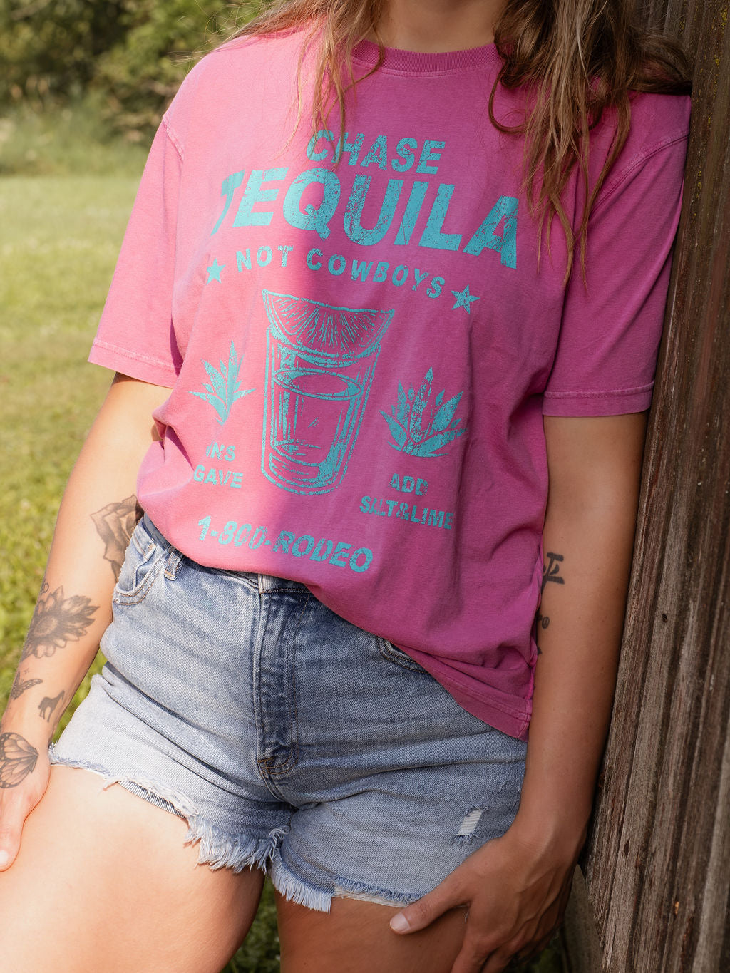 Chase Tequila Not Cowboys Oversized Tee