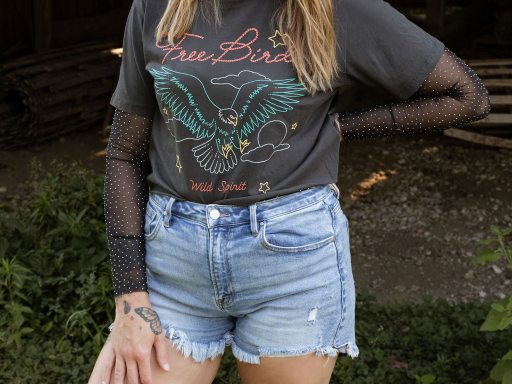 Rhinestone Mesh Top, Multiple Colors