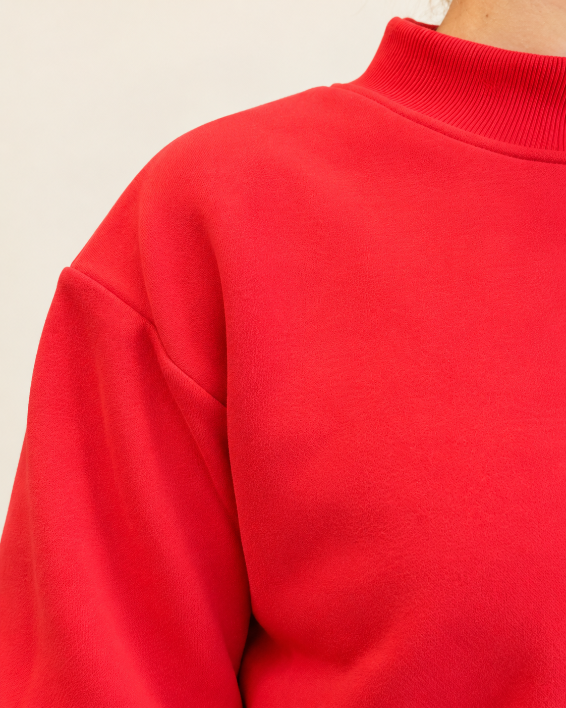 Reversible Mockneck Sweatshirt, Red