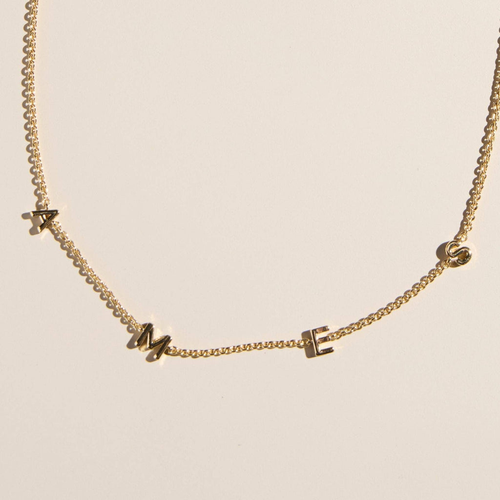 Gold AMES Iowa State University Initial Necklace | The Tinsel Thread