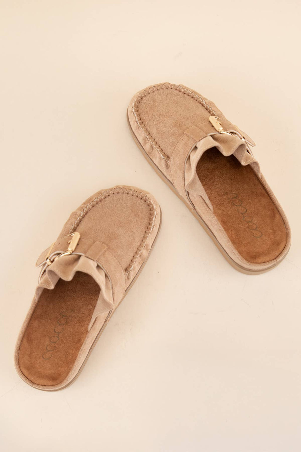 Ruffle Suede Slip-On Moccasin Mule | The Tinsel Thread