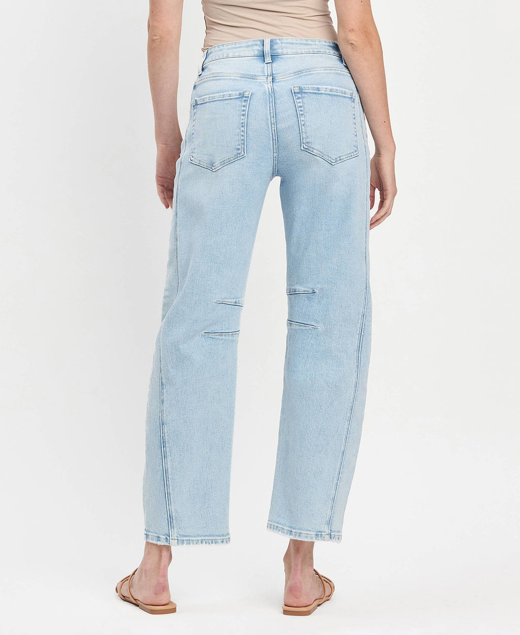 Light Wash High Rise Barrel Jeans