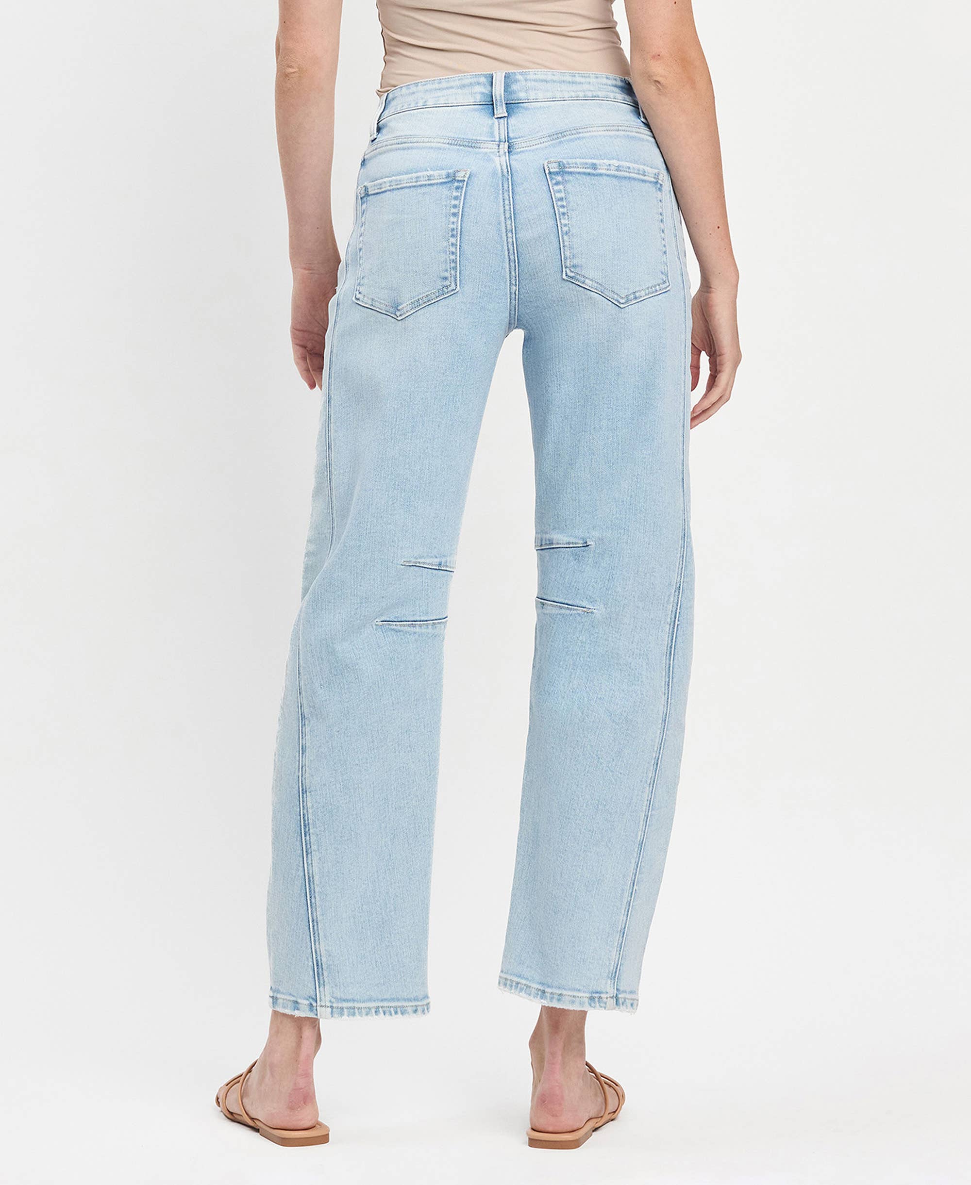 Light Wash High Rise Barrel Jeans