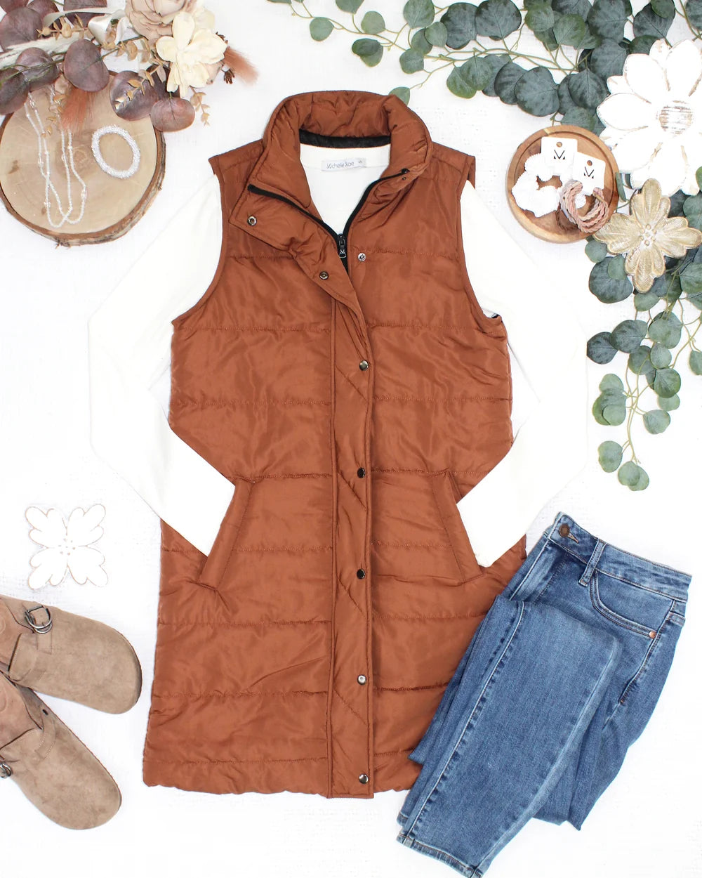 Cinnamon Spice Longline Vest