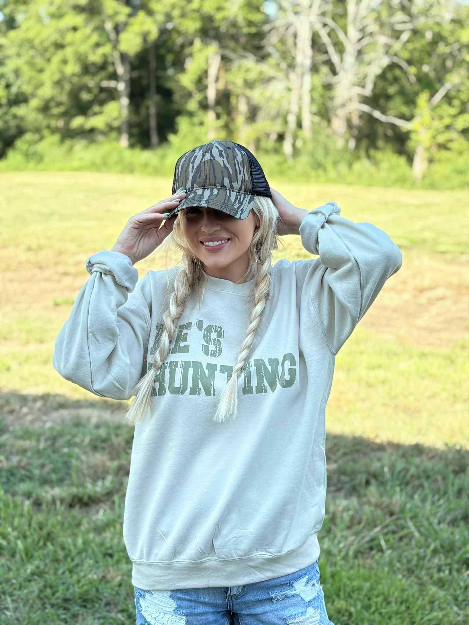 He's Hunting Crewneck Sweatshirt