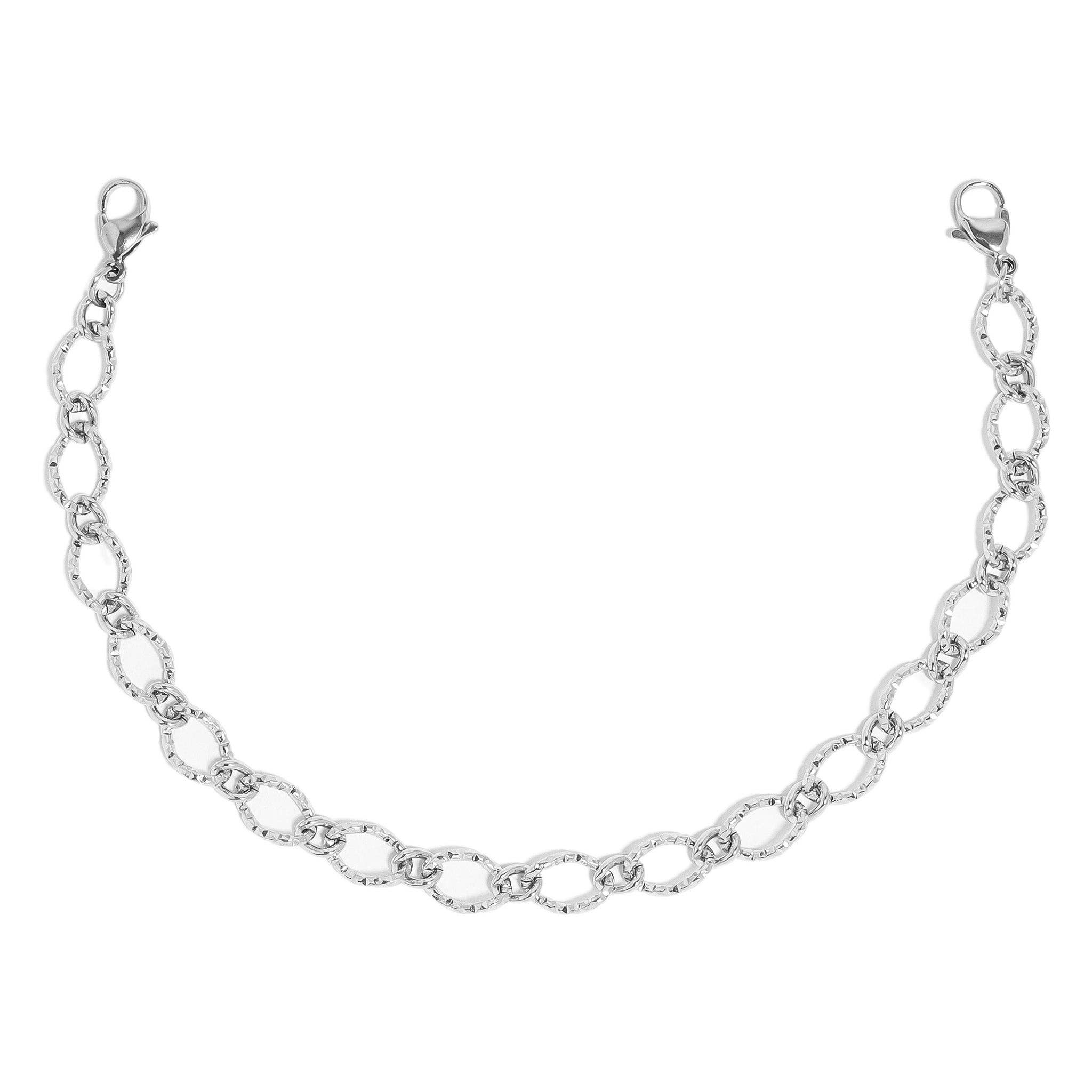 Trucker Hat Chain: Silver/Gold Hammered Oval Chain
