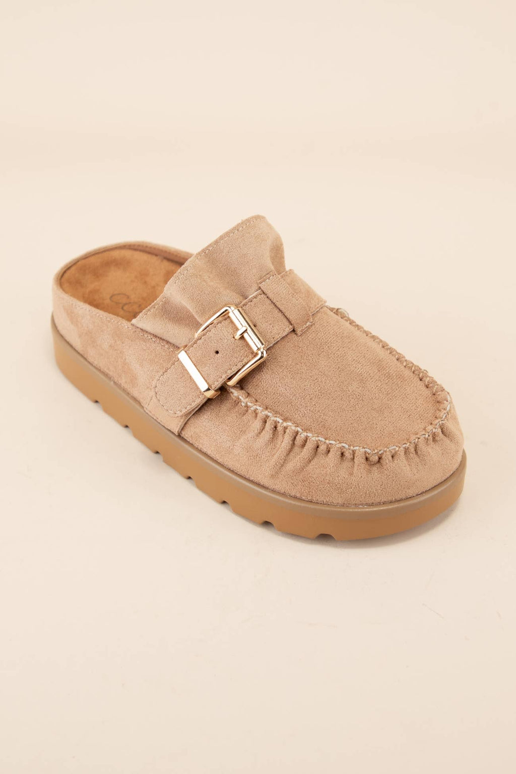 Ruffle Suede Slip-On Moccasin Mule | The Tinsel Thread