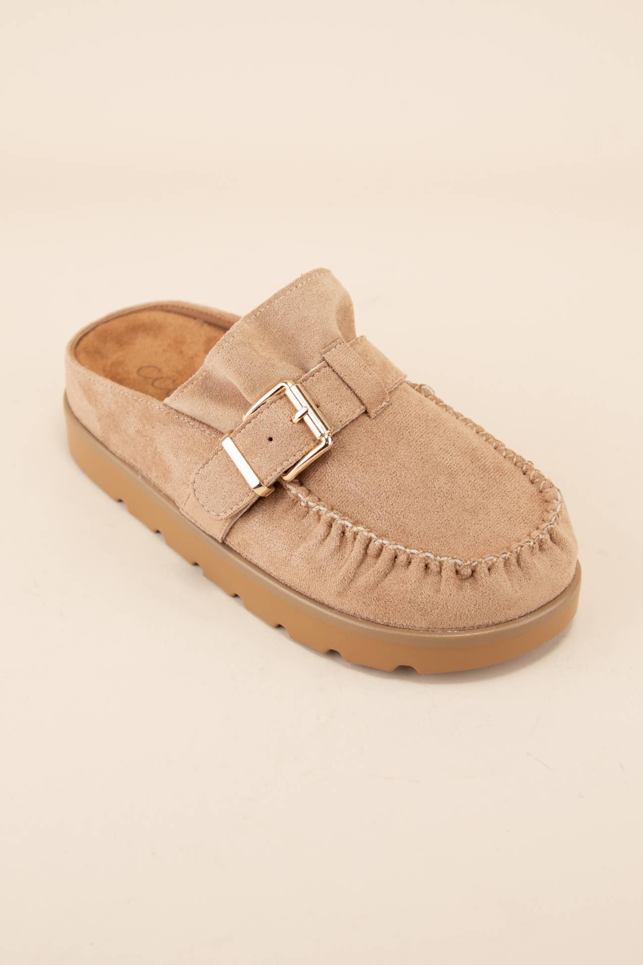 Ruffle Suede Slip-On Moccasin Mule | The Tinsel Thread