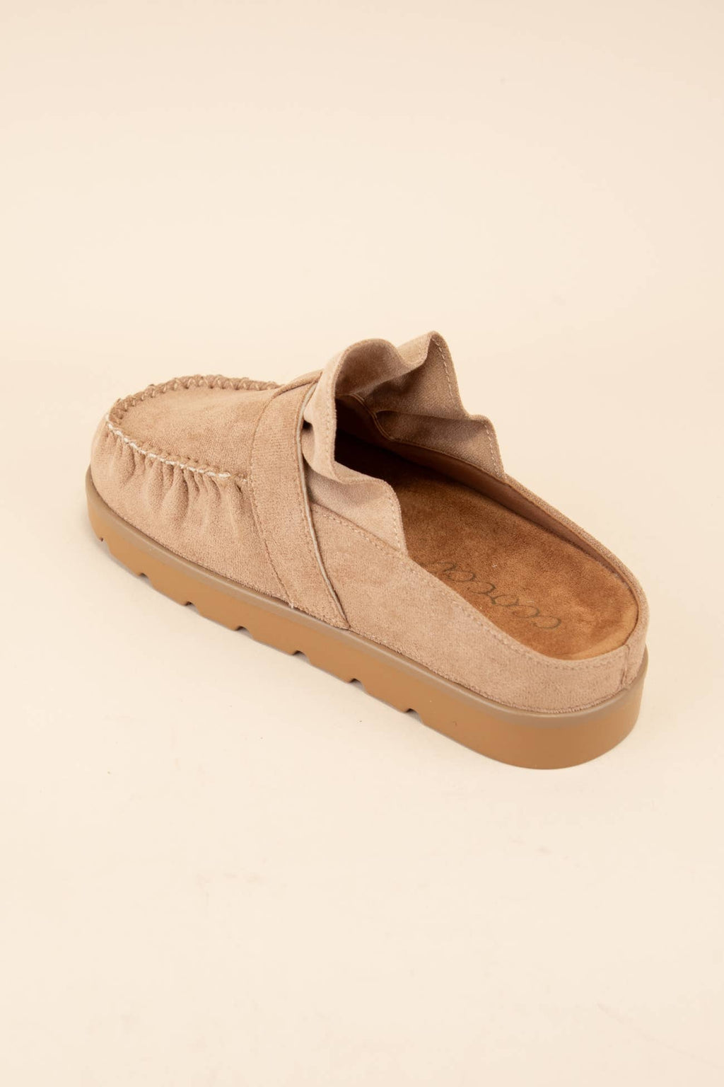 Ruffle Suede Slip-On Moccasin Mule | The Tinsel Thread