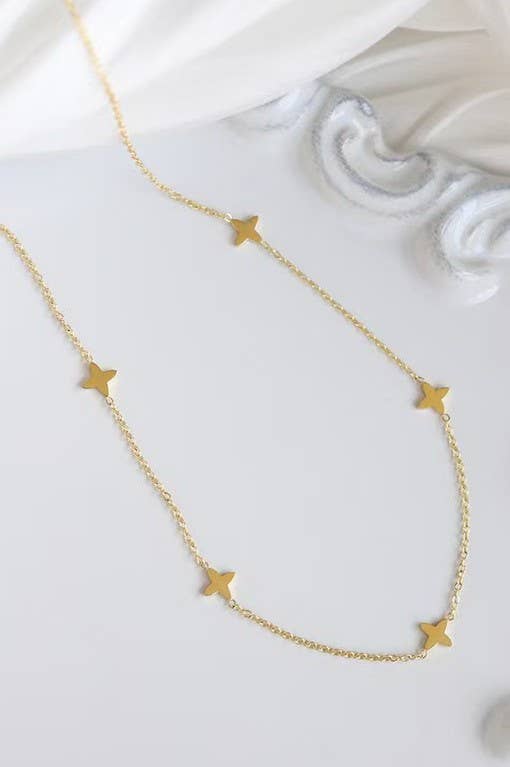 Gold Mini Cross Designer Inspired Necklace | The Tinsel Thread