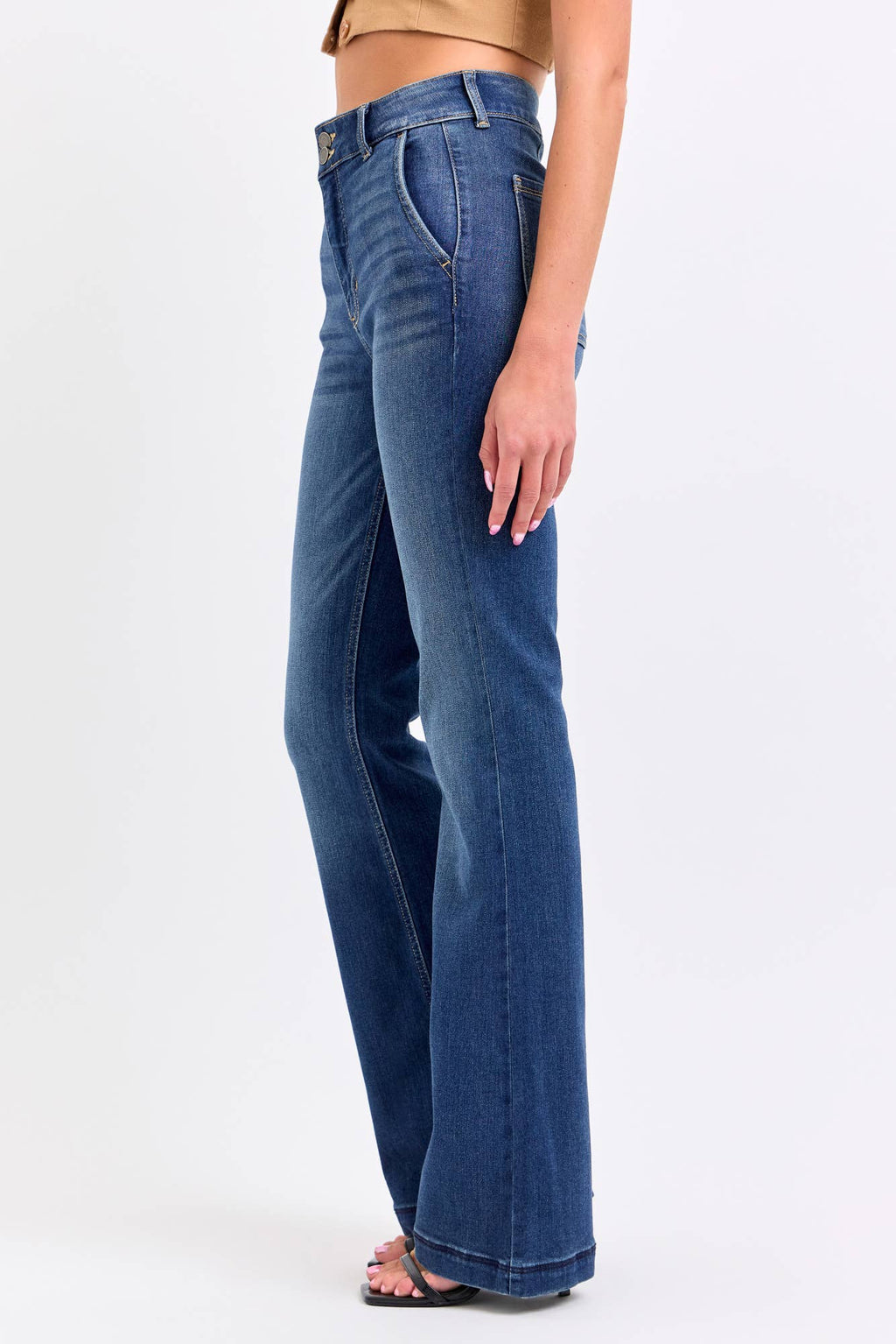 Cello Trouser Two Button Flare Jeans