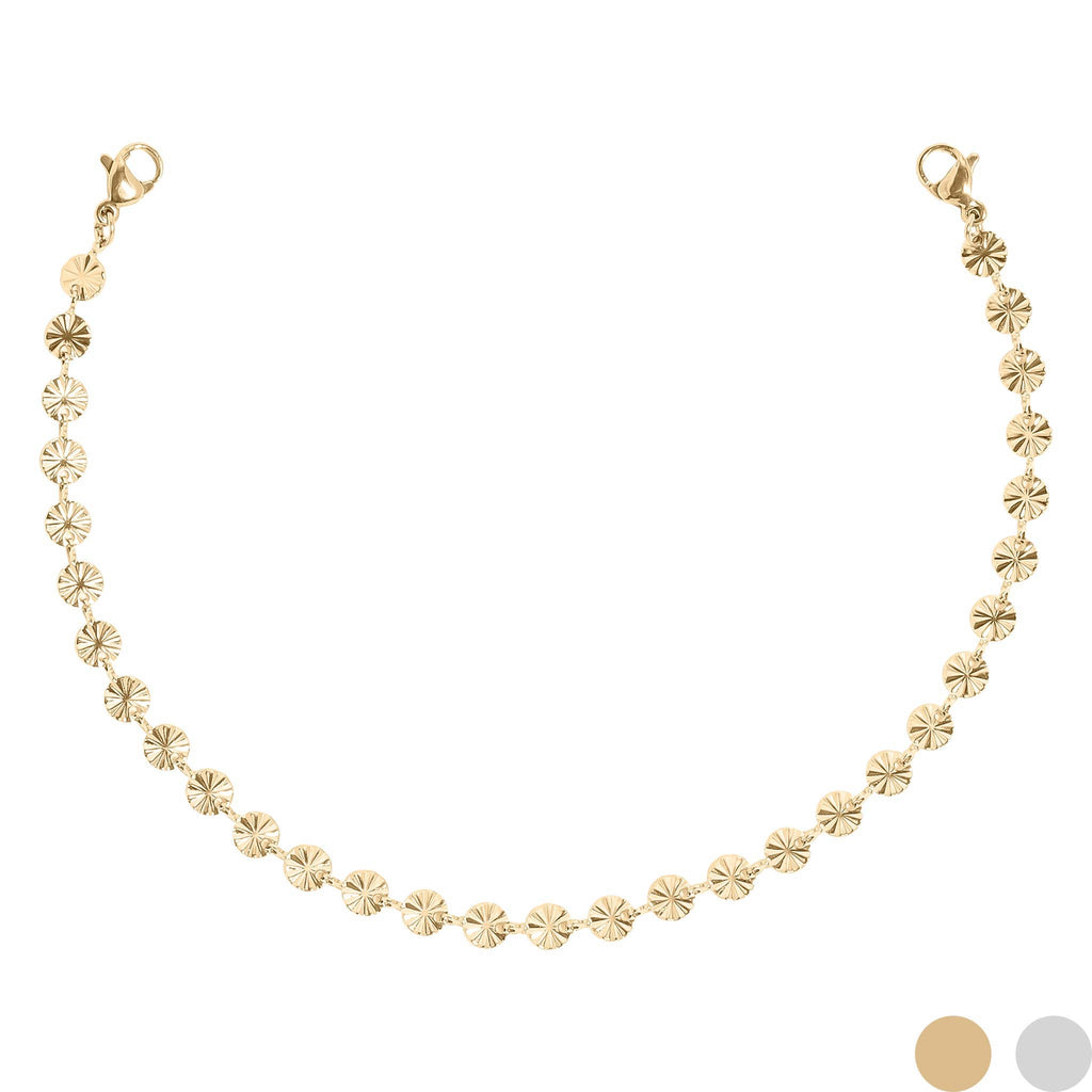 Trucker Hat Chain: Silver/Gold Crimped Circle