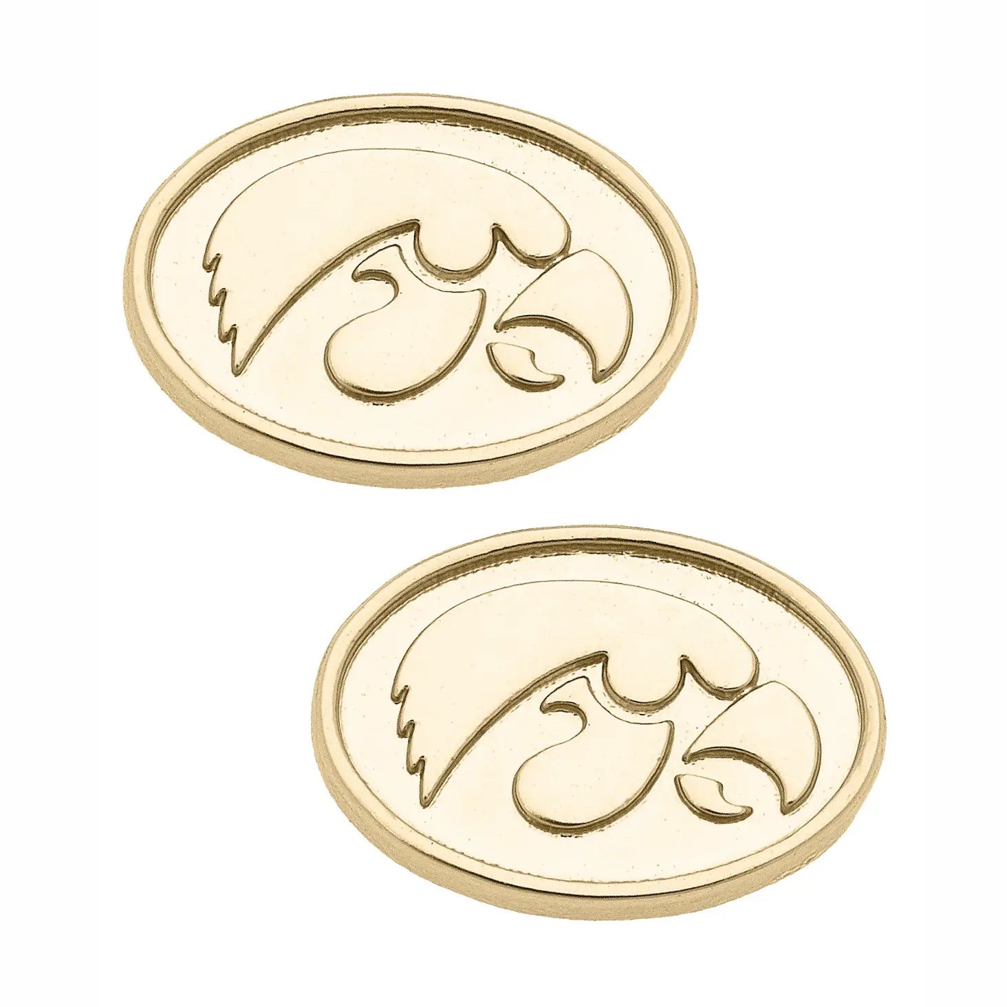 Iowa Hawkeyes Gold Stud Earrings