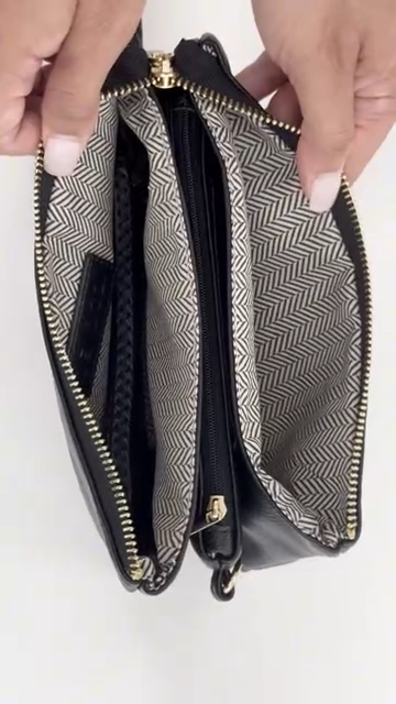 3 Compartment Crossbody Wristlet, Multiple Colors