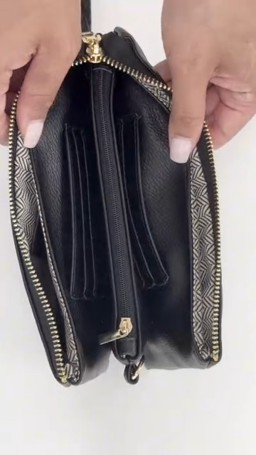 3 Compartment Crossbody Wristlet, Multiple Colors